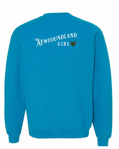 Newfoundland Girl Tartan Left Chest and Back Crewneck Sweatshirt