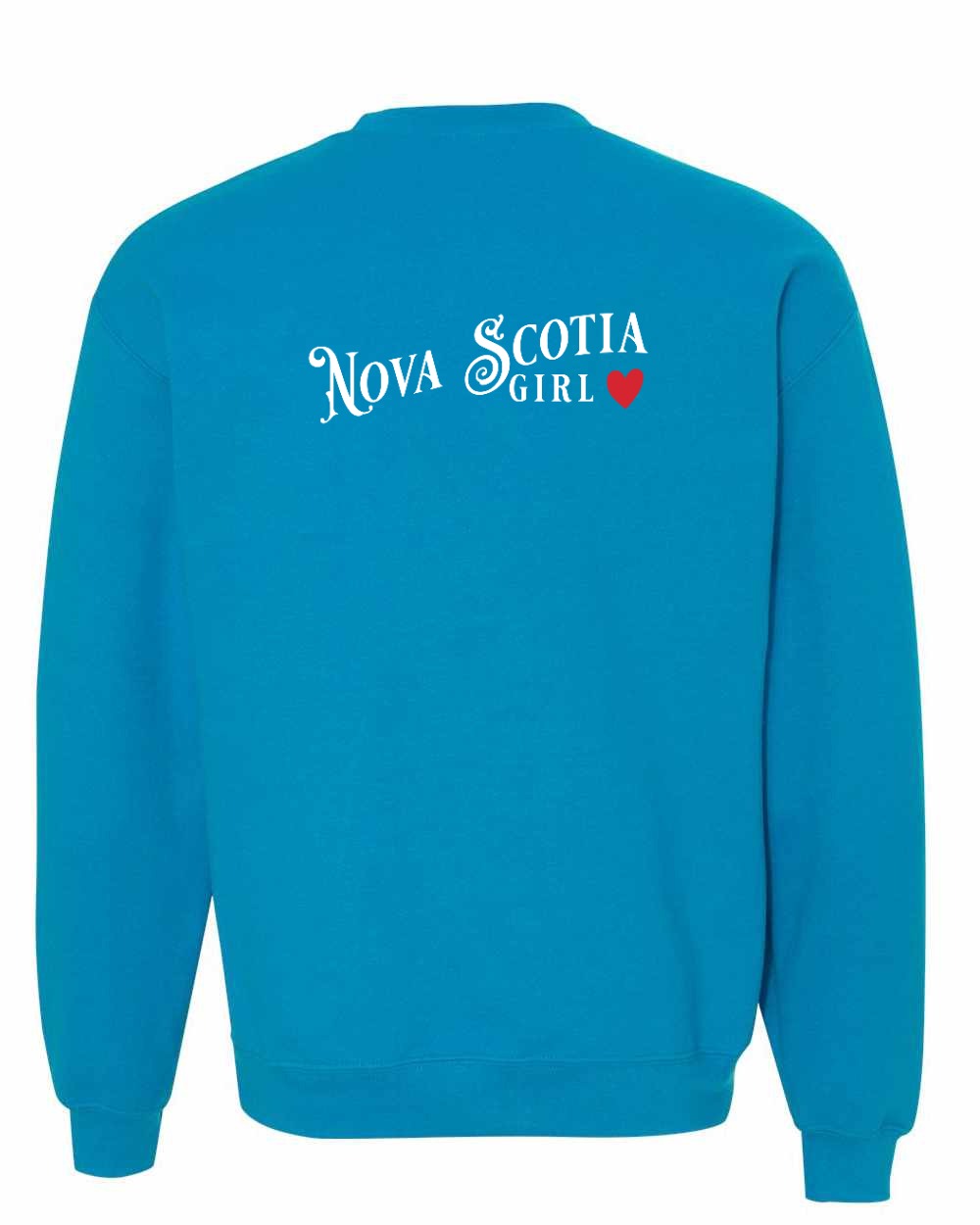 NS Girl Red Heart Left Chest and Back Crewneck Sweatshirt - Unisex