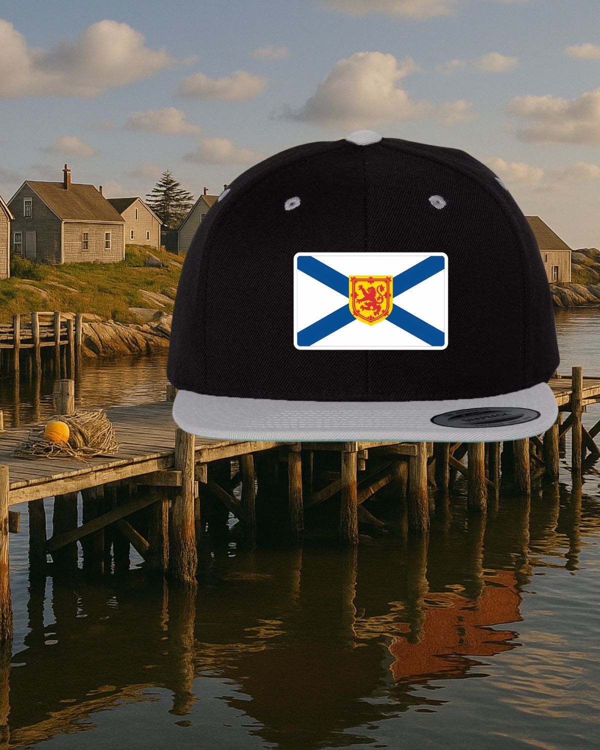 Nova Scotia Flag Patch Flat Brim Hat