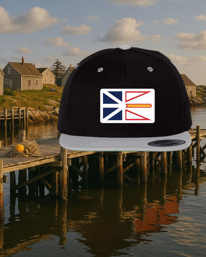 Newfoundland Flag Patch Flat Brim Hat