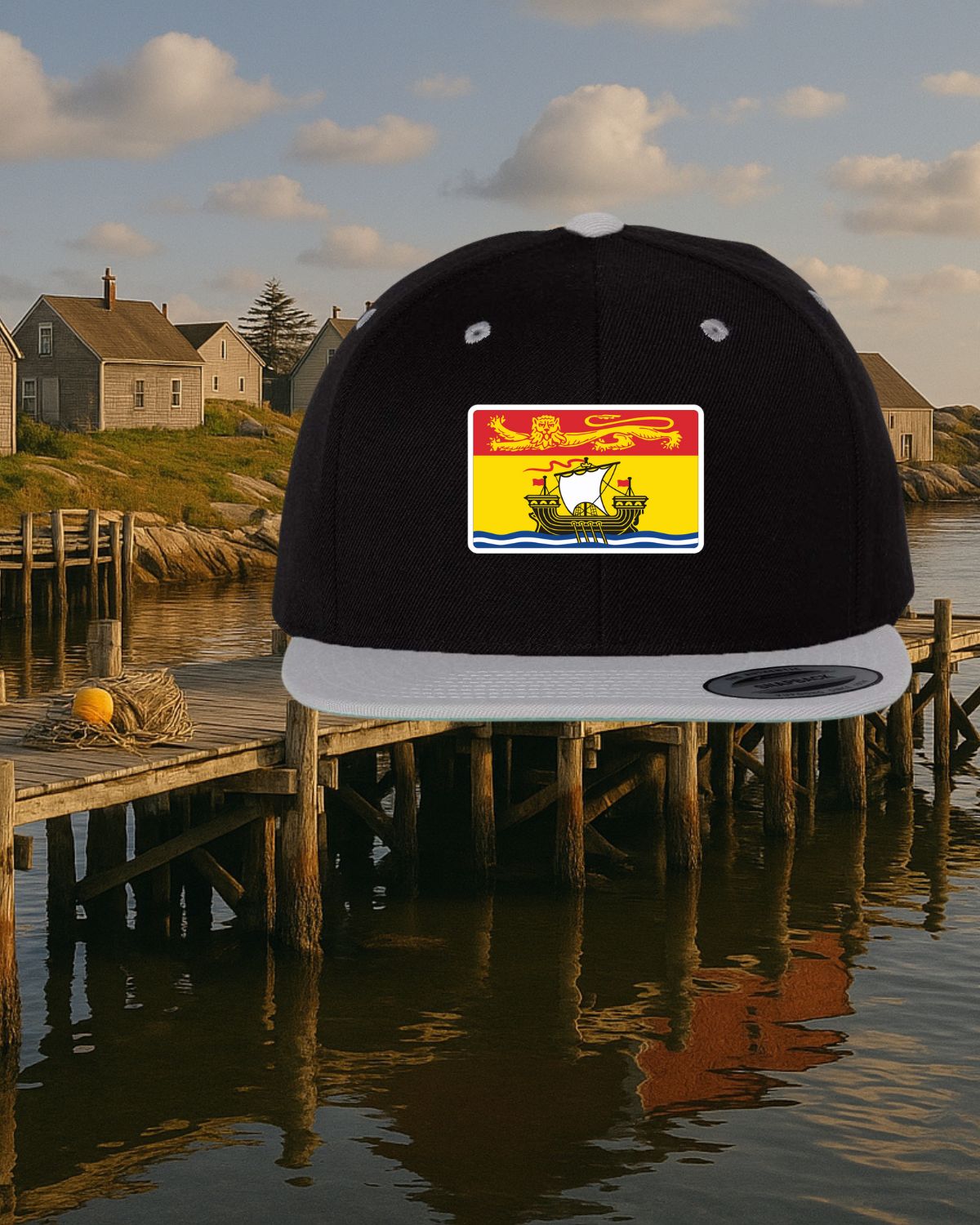 New Brunswick Flag Patch Flat Brim Hat