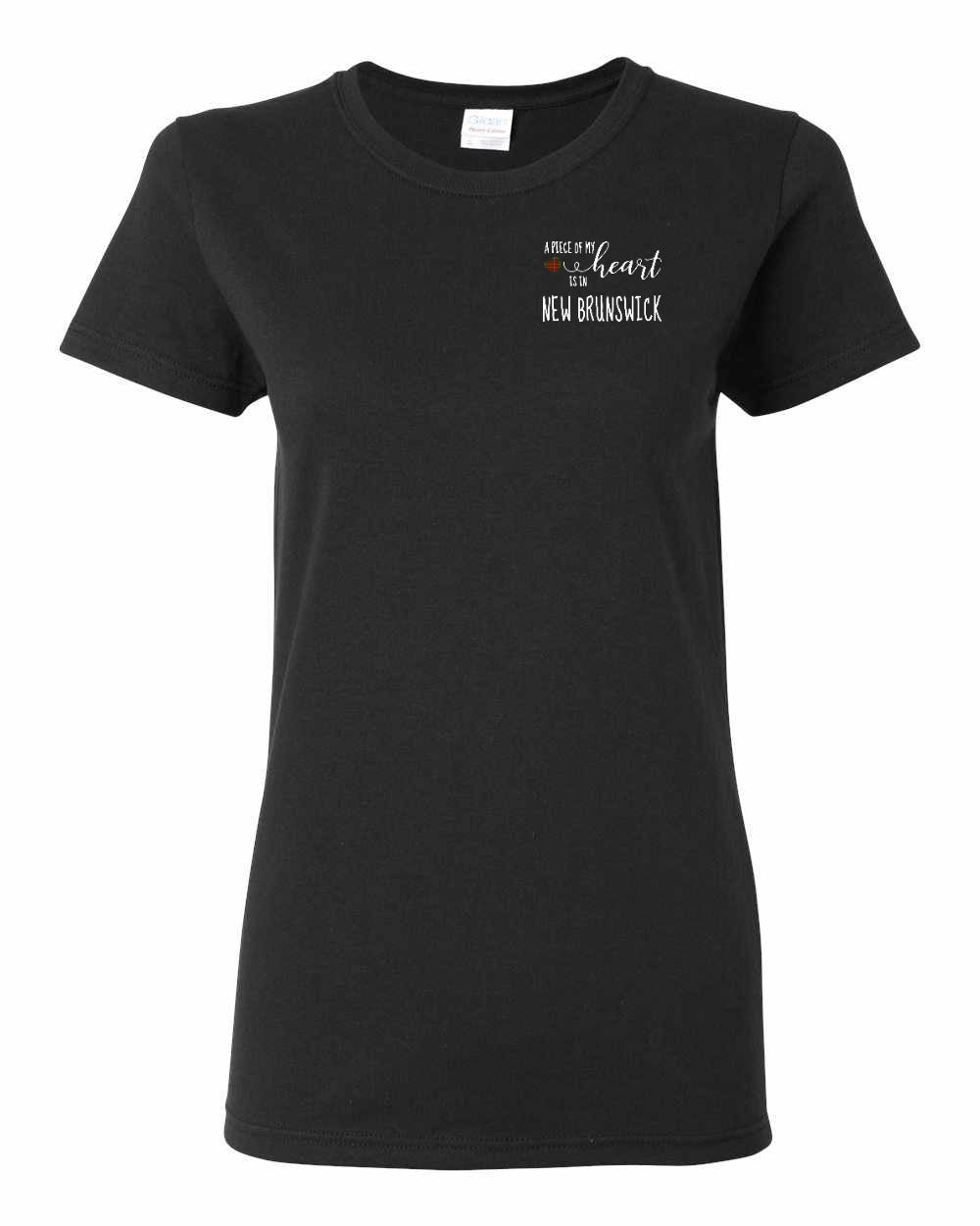 A piece of My heart in New Brunswick (Tartan Heart) Left Chest and Back Women's Tee