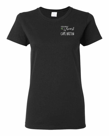 A piece of My heart in Cape Breton (Tartan Heart) Left Chest Women's Tee