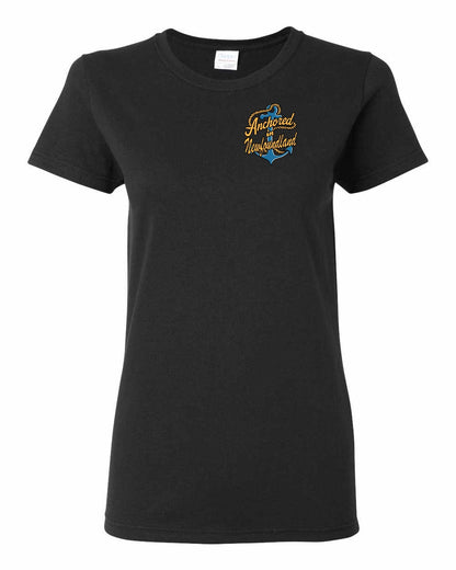 Anchored in Newfoundland (New Design) Left Chest and Back Women's Tee