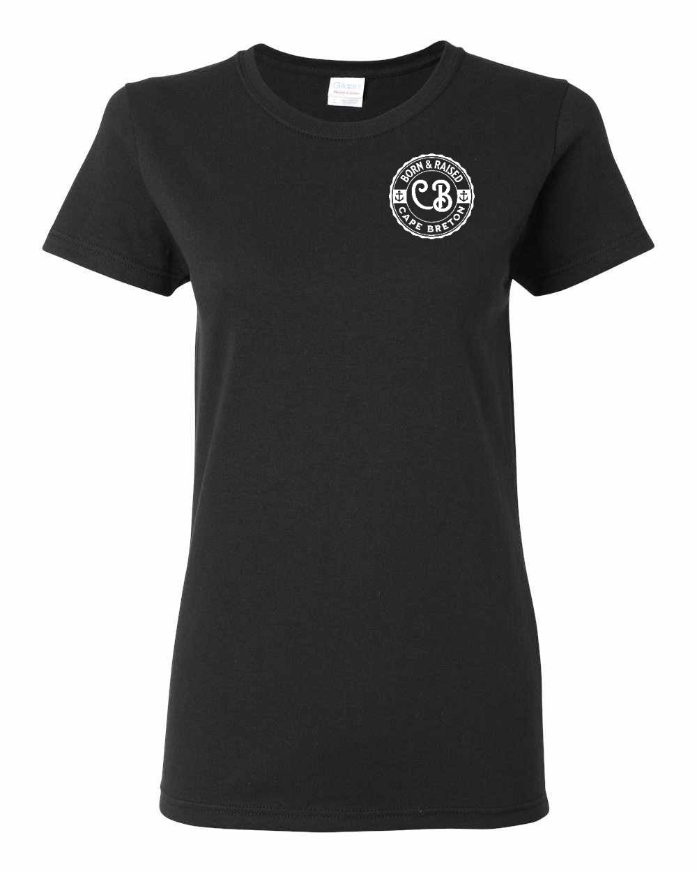 Born & Raised Cape Breton Left Chest Women's Tee
