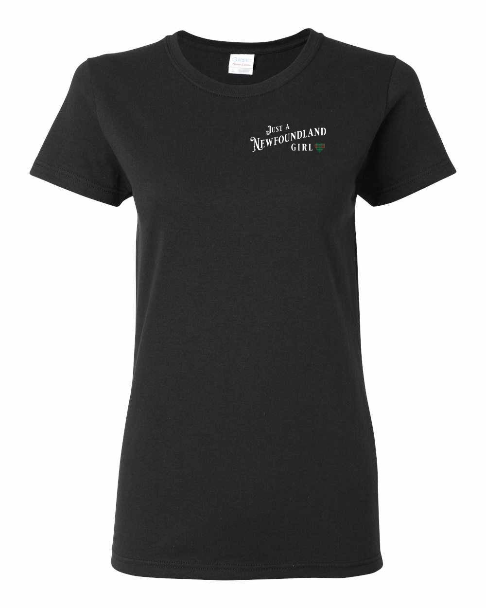 Just a NFLD Girl Tartan Left Chest and Back Women's Tee