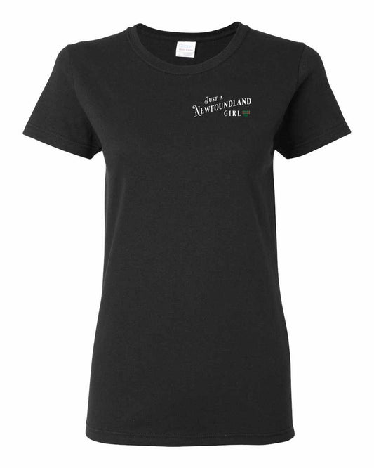 Just a Newfoundland Girl Tartan Left Chest and Back Women's Tee
