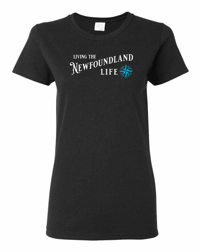 Living the Newfoundland Life blue Full Women's Tee