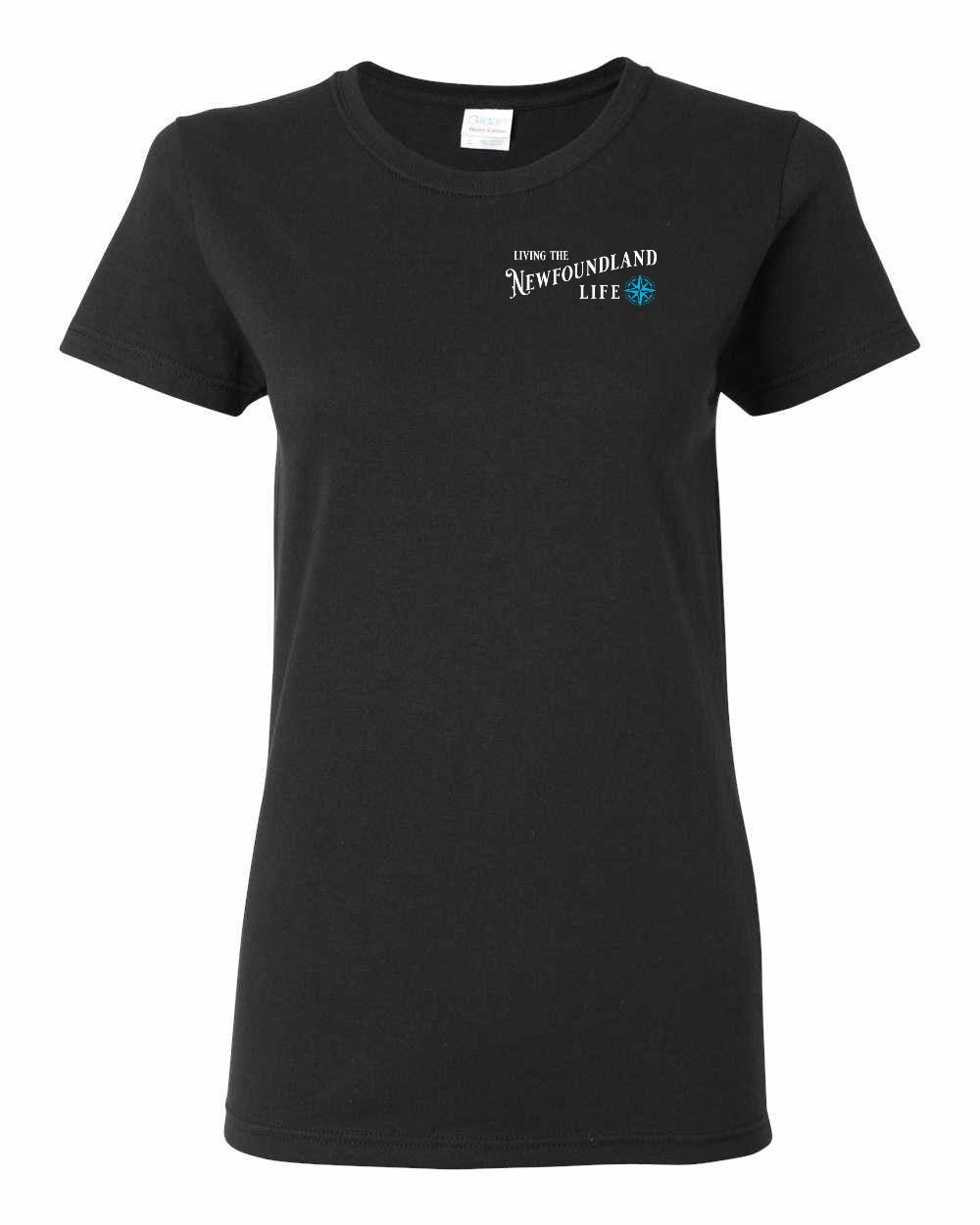 Living the NFLD Life blue Left Chest Women's Tee