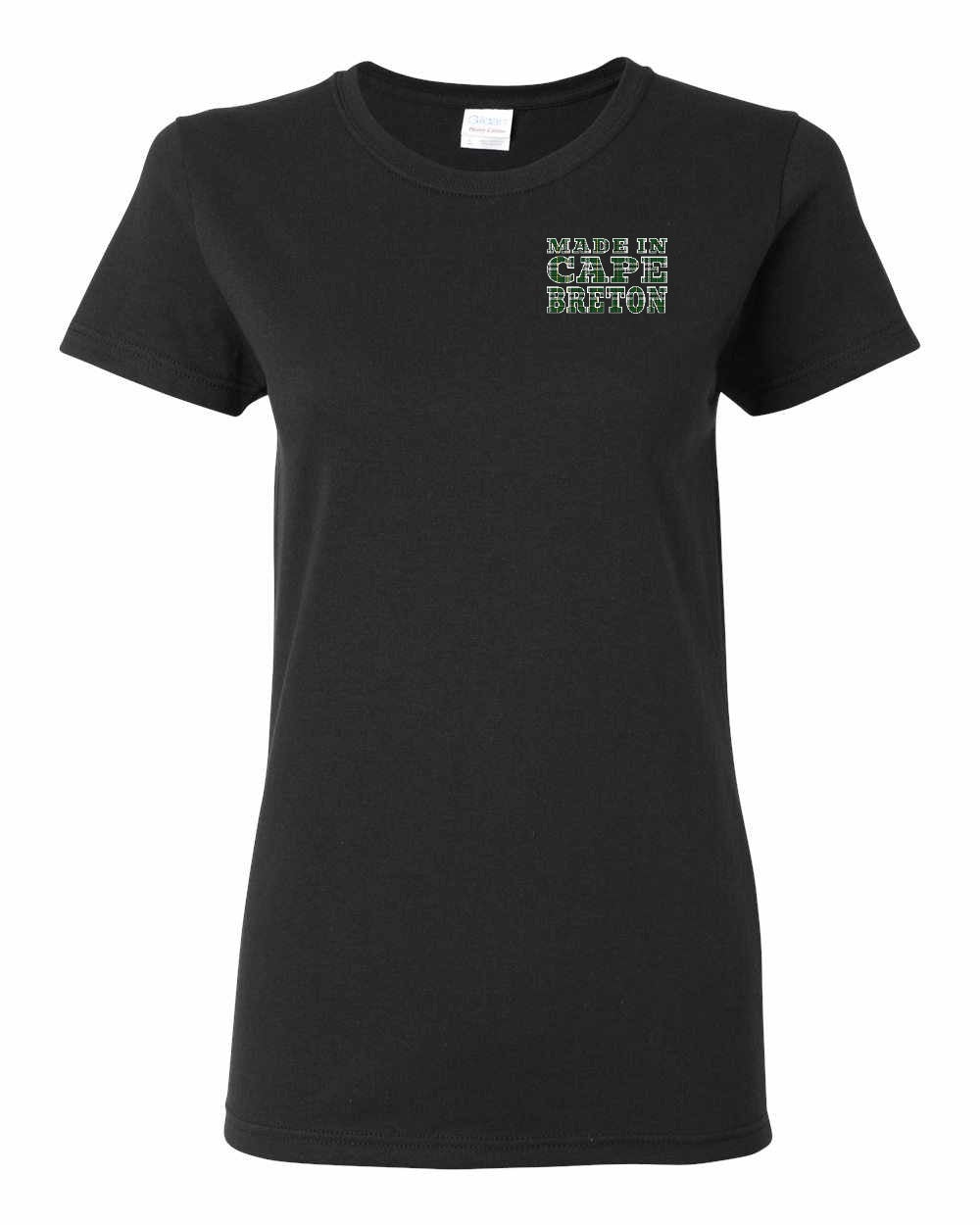 Made In Cape Breton Tartan Left Chest and Back Women's Tee
