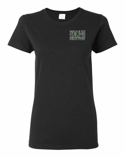 Made In Cape Breton Tartan Left Chest and Back Women's Tee