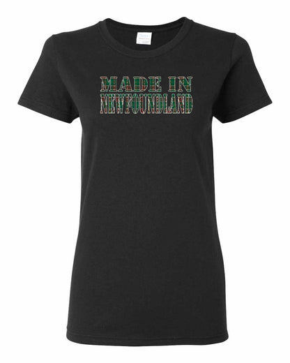 Made In Newfoundland ( Tartan Lettering) Full Women's Tee