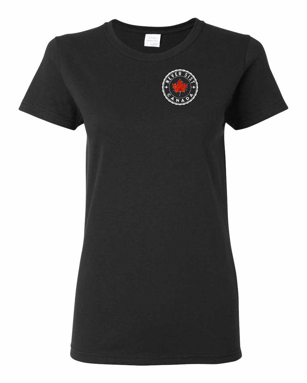 Never 51st Leaf Left Chest And Back Women's Tee - Gildan Canada (sewn Internationally)