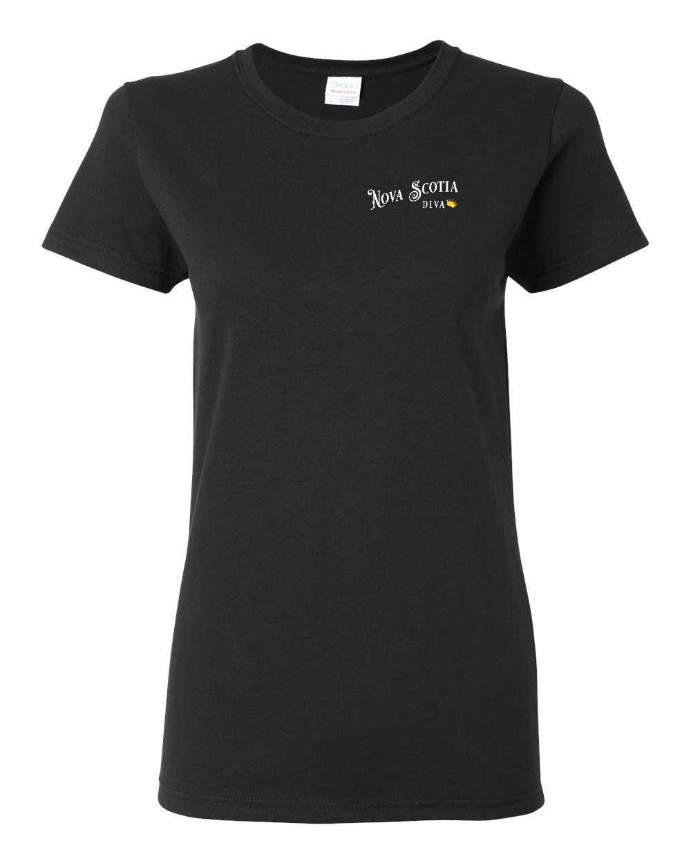 Nova Scotia Diva Left Chest and Back womens-tee