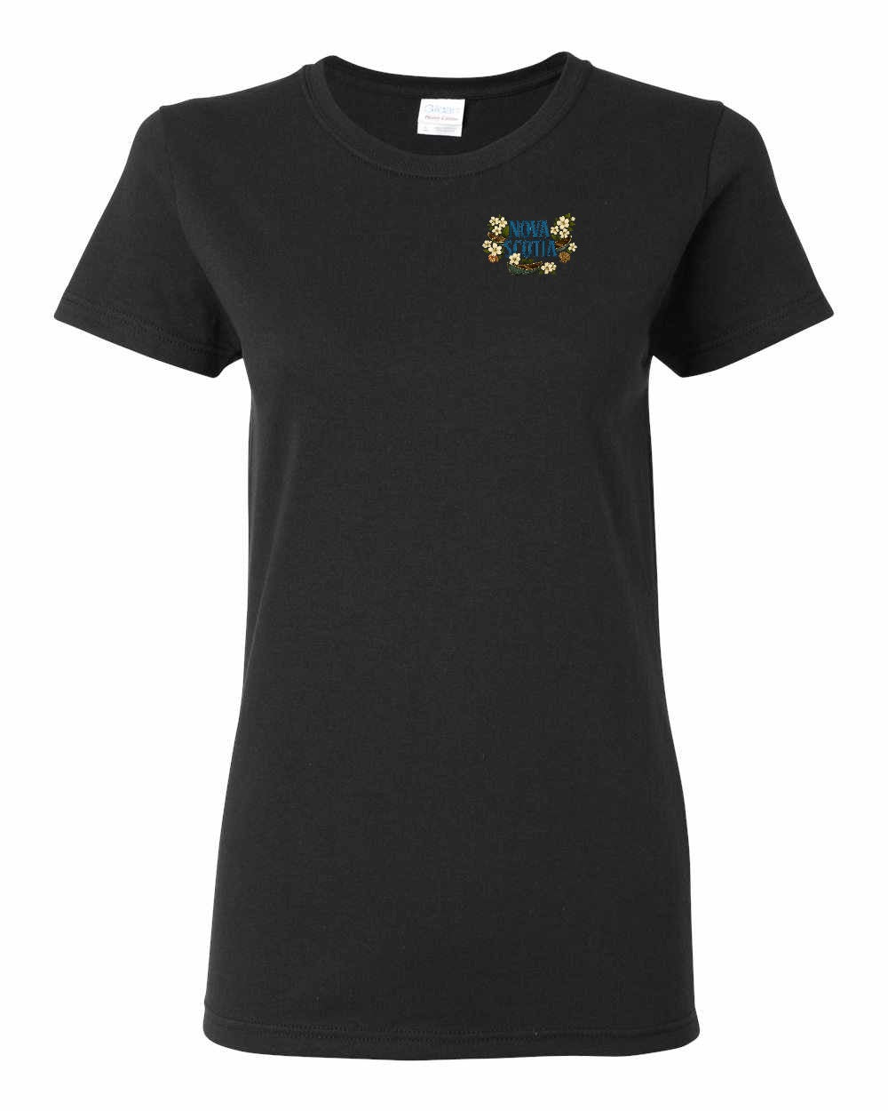 Nova Scotia Flowers Left Chest womens-tee