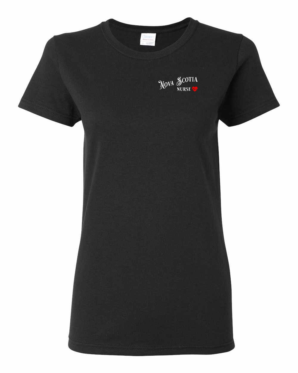 Nova Scotia Nurse Left Chest and Back womens-tee