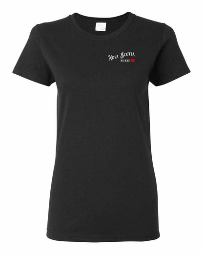 Nova Scotia Nurse Left Chest and Back womens-tee