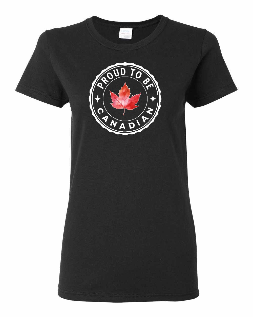 Proud to be Canadian Leaf Full Women's Tee - Gildan Canada (sewn Internationally)