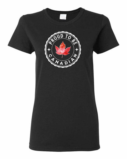 Proud to be Canadian Leaf Women's Tee - Gildan Canada (sewn Internationally)