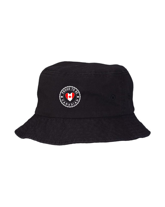 Proud to be Canadian Heart Flag Bucket Hat