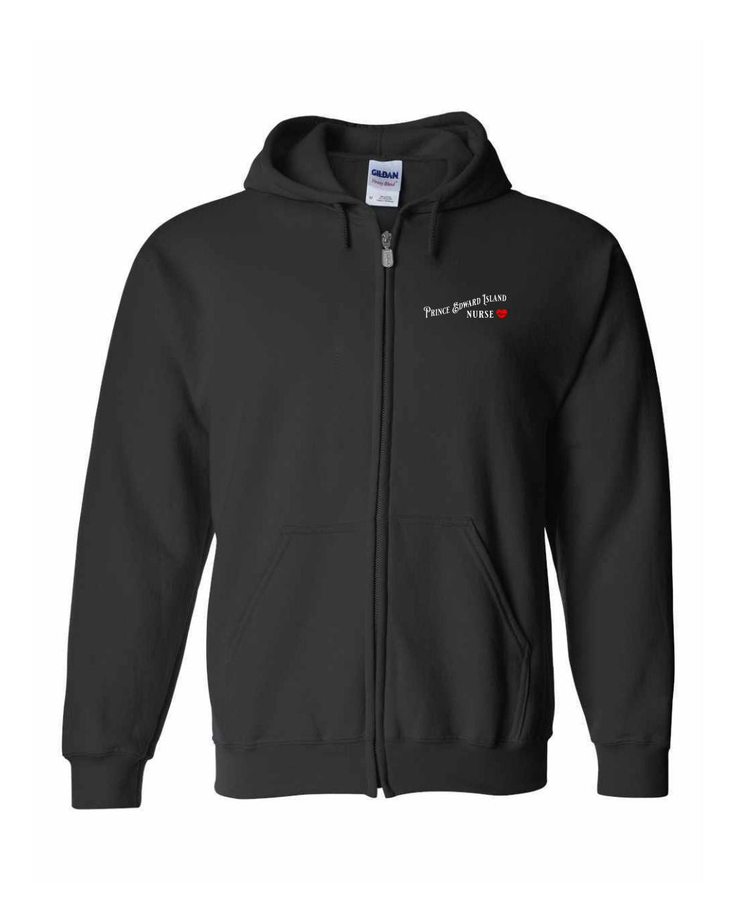 PEI Nurse Left Chest and Back Zip Hoodie - Unisex