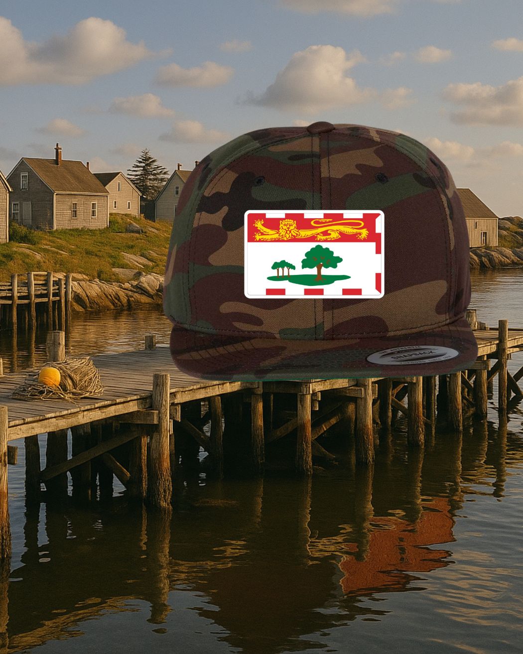PEI Flag Patch Flat Brim Hat
