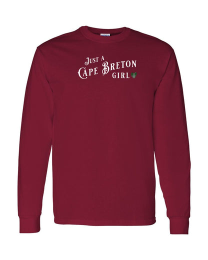 Just a Cape Breton Girl Tartan Left Chest Long Sleeve Tee