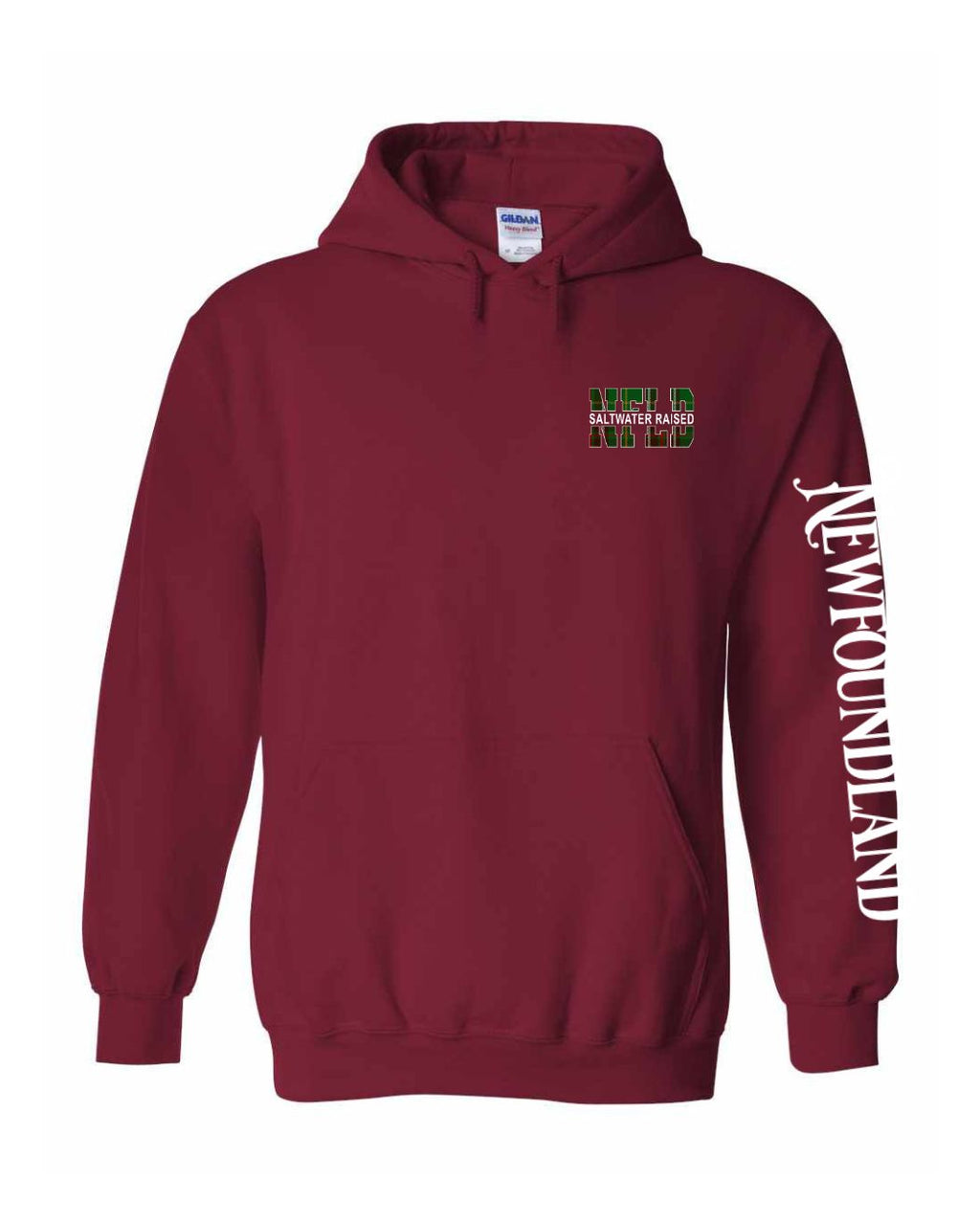 NFLD Saltwater Raised Left Chest and Sleeve Pullover Hoodie - Unisex