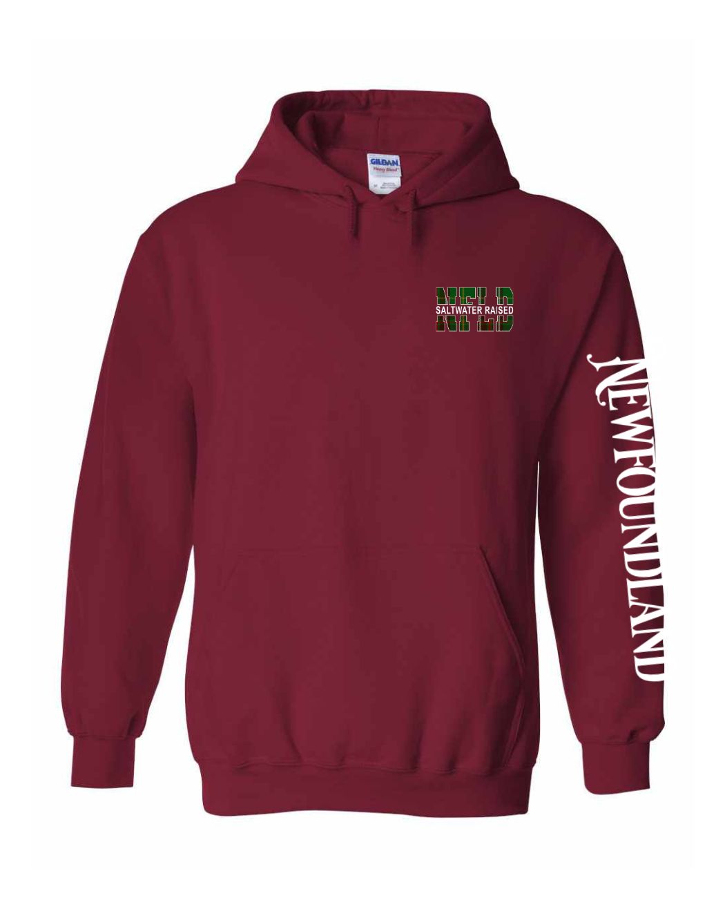 NFLD Saltwater Raised Left Chest and Sleeve Pullover Hoodie - Unisex