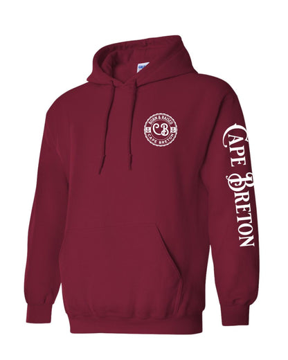 Born and Raised Cape Breton Left chest and Sleeve Pullover Hoodie