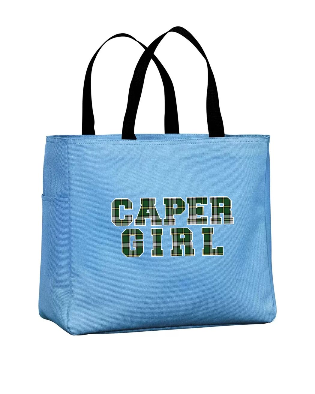 Caper Girl Tartan Lettering Tote Bag