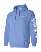 NFLD Girl Red Heart Left Chest and Sleeve Pullover Hoodie - Unisex