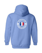 Acadian Born and Raised Acadian Flag Center - Left Chest and Back Zip Hoodie - Unisex