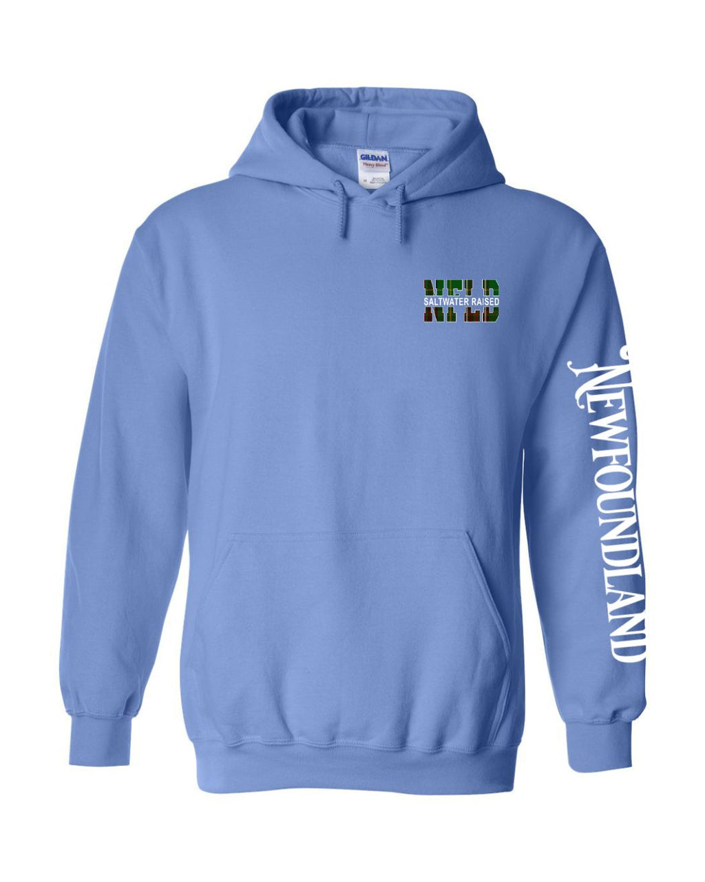 NFLD Saltwater Raised Left Chest and Sleeve Pullover Hoodie - Unisex