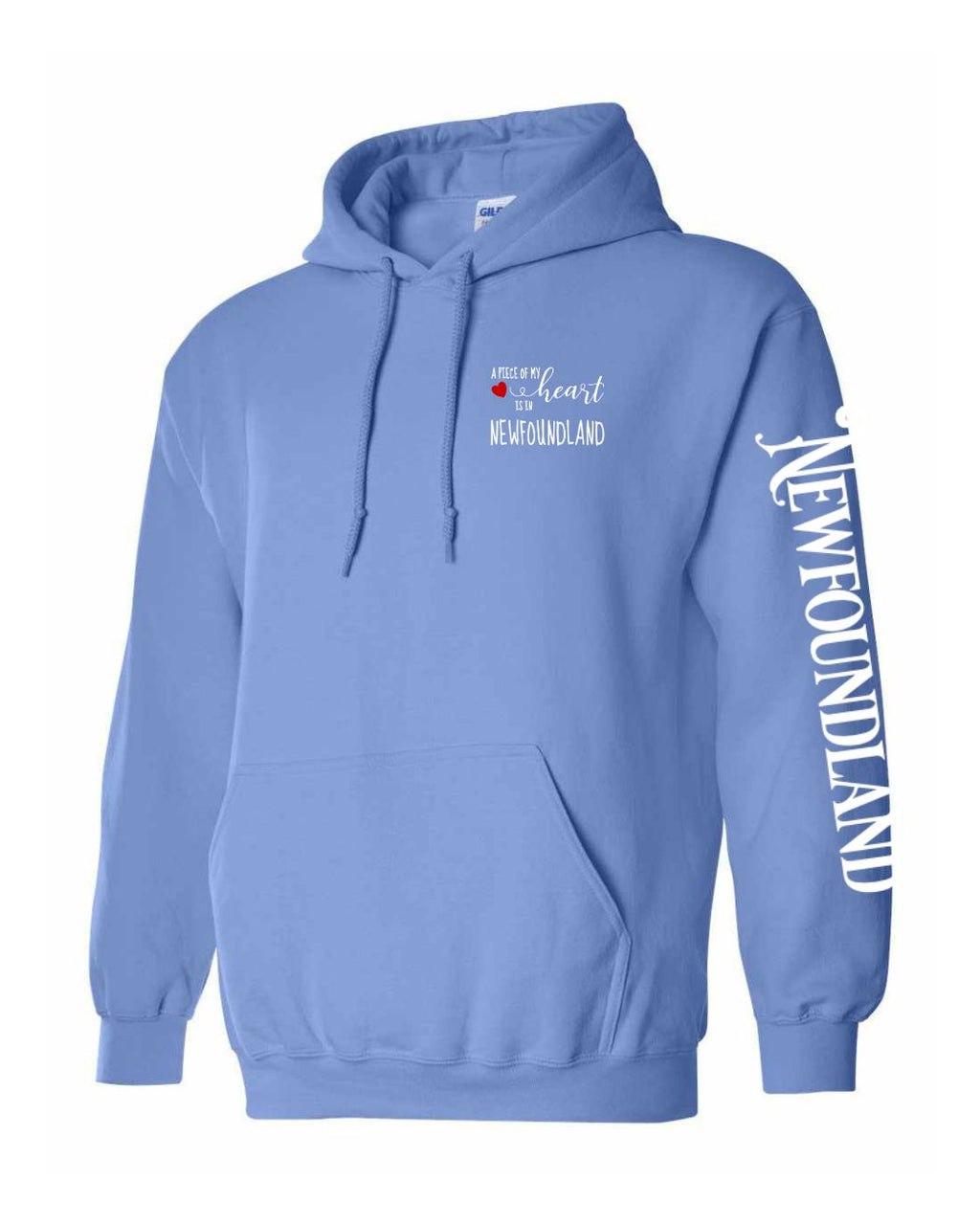 A piece of my Heart NFLD Left Chest (Red Heart) and Sleeve Pullover Hoodie - Unisex