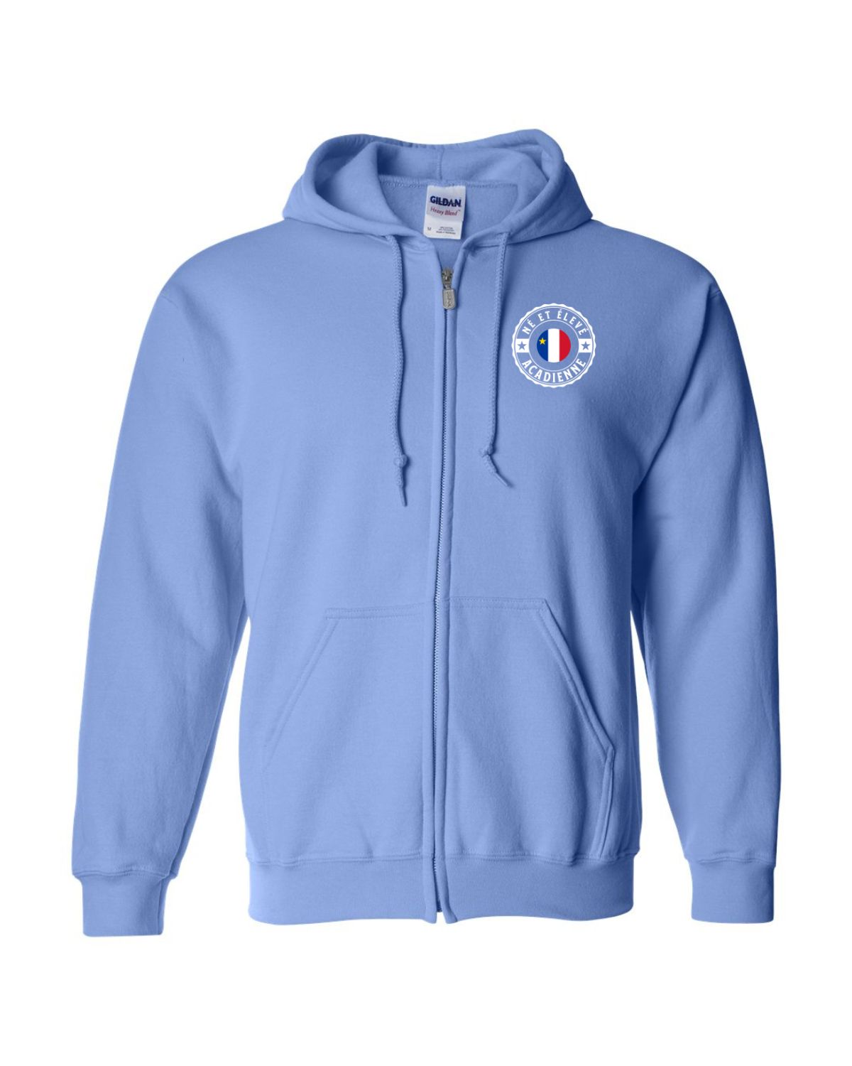 Ne Et Eleve Acadienne Flag Left Chest and Back Zip Hoodie French - Unisex