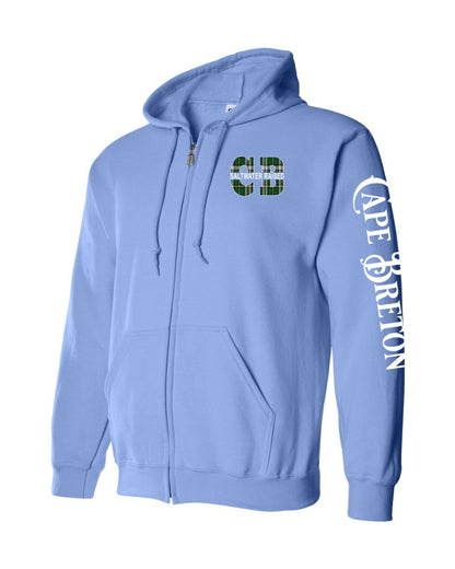 Cape Breton Saltwater Raised Left Chest and Sleeve Zip Hoodie