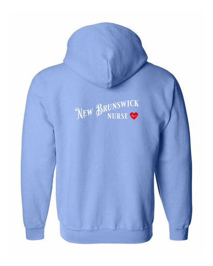 New Brunswick Nurse Left Chest and Back Zip Hoodie