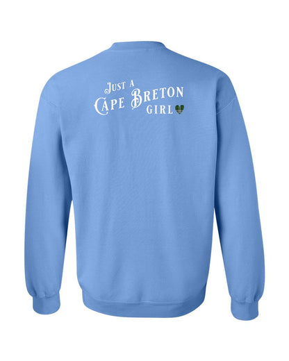 Just a Cape Breton Girl Tartan Left Chest and Back Crewneck Sweatshirt