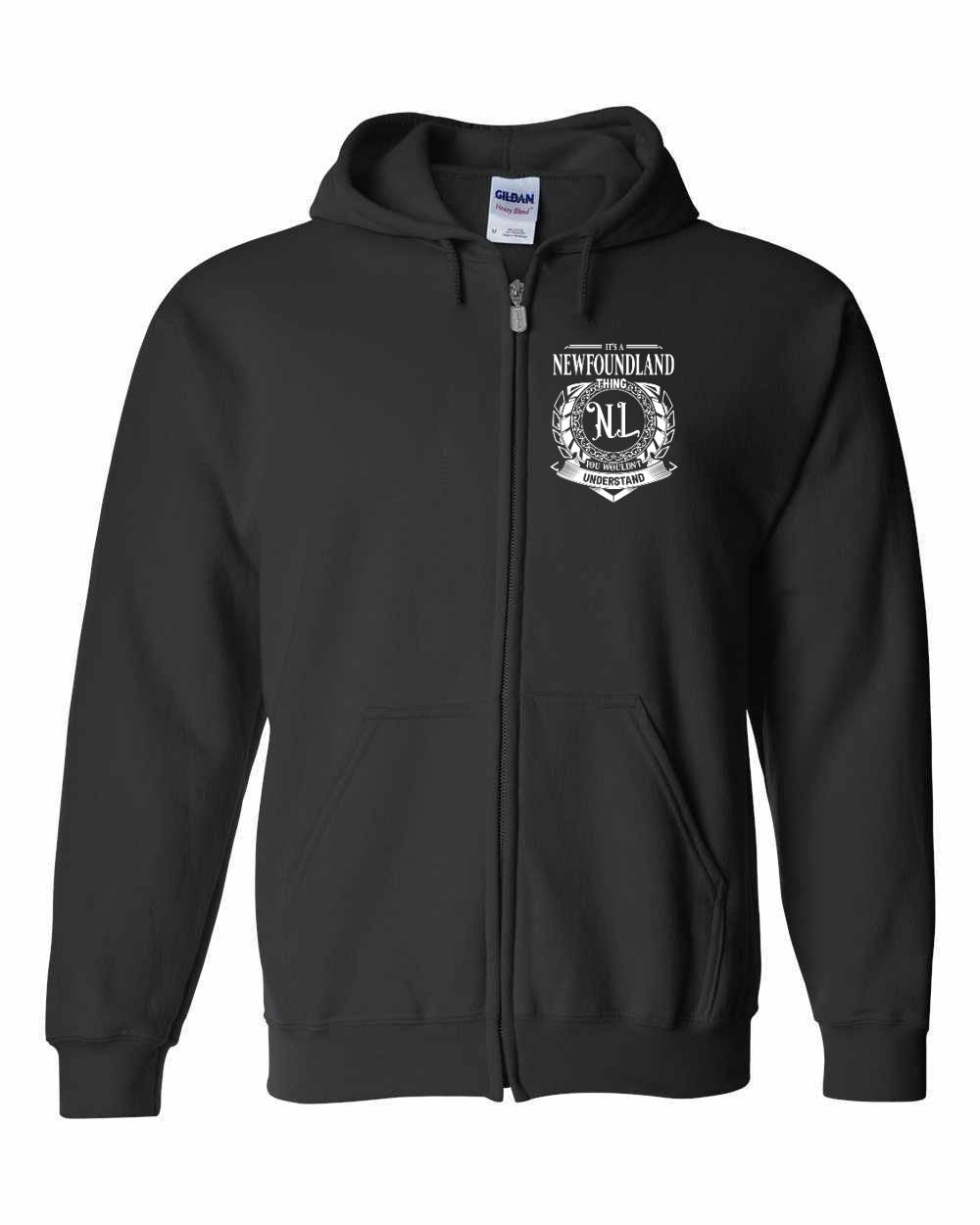 It's  A Newfoundland Thing Left Chest Zip Hoodie