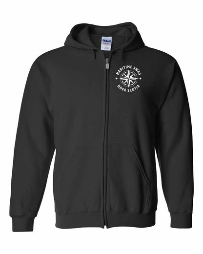 Maritime Swag Nova Scotia Compass Left Chest zip-hoodie