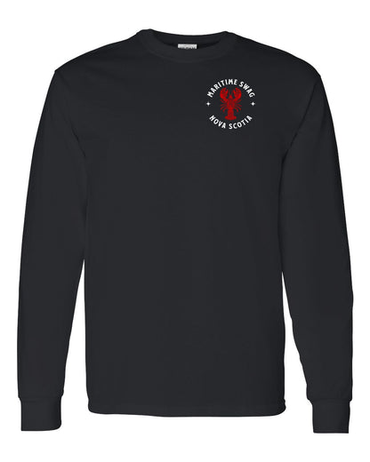 Maritime Swag Nova Scotia Mandala Red Lobster Left Chest Long Sleeve Tee