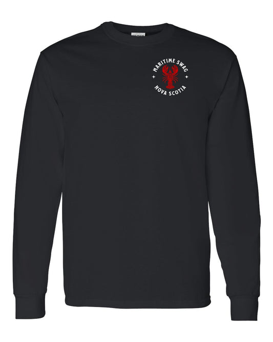 Maritime Swag Nova Scotia Mandala Red Lobster Left Chest Long Sleeve Tee