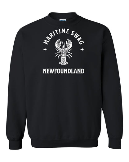Maritime Swag Newfoundland Mandala white Lobster Full Crewneck Sweatshirt