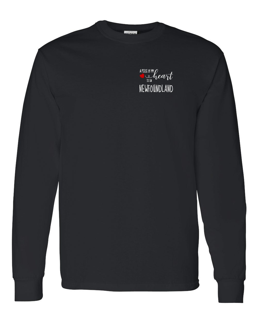 A piece of My heart in NFLD (Red Heart) Left Chest Long Sleeve - Unisex