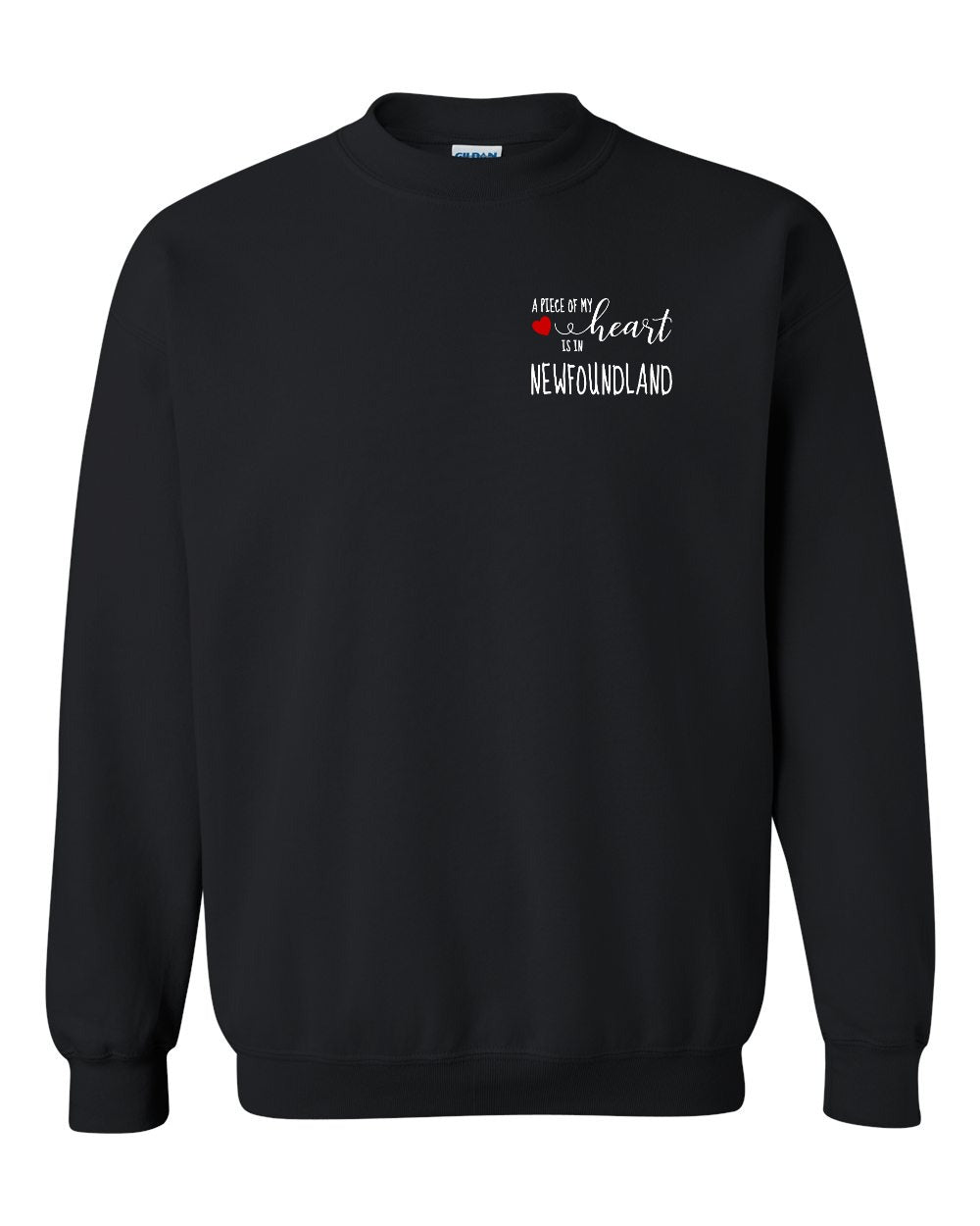 A piece of My heart in NFLD (Red Heart) Left Chest and Back Crewneck Sweatshirt - Unisex