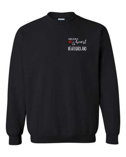 A piece of My heart in Newfoundland (Red Heart) Left Chest Crewneck Sweatshirt