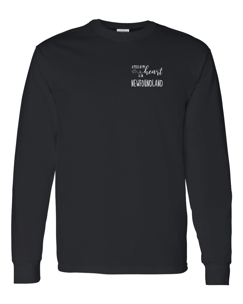 A piece of My heart in NFLD Tartan Heart Left Chest and Back Long Sleeve - Unisex