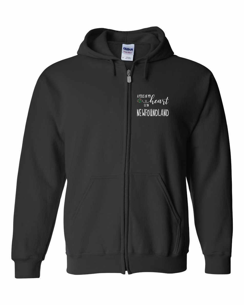 A piece of My heart in Newfoundland (Tartan Heart) Left Chest Zip Hoodie