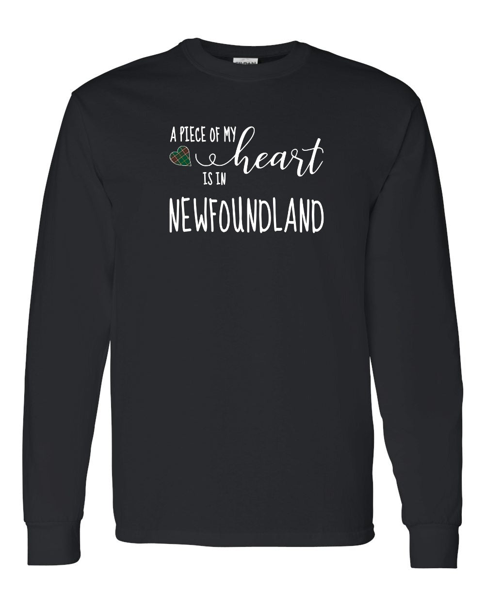 A piece of My heart in NFLD Tartan Heart Long Sleeve - Unisex